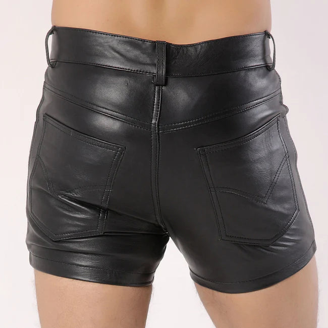 Black Leather Men's Party Shorts | All For Me Today