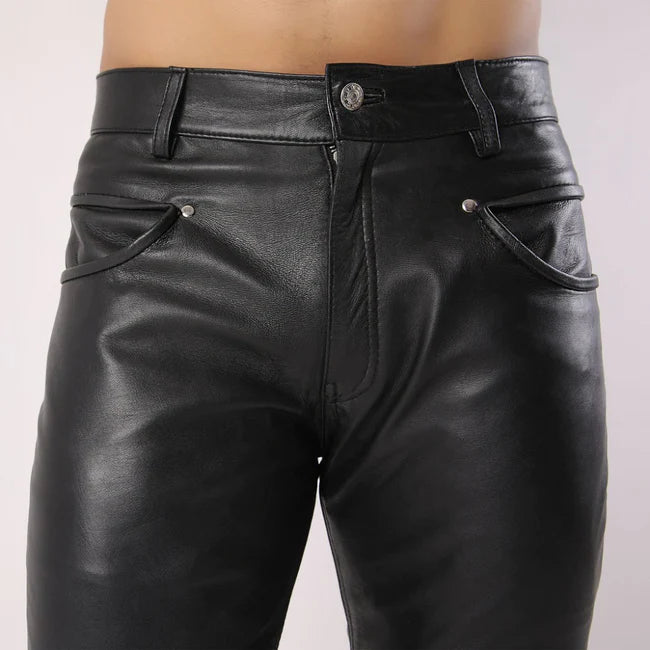 Black Sheep Leather Men's Biker Stylish Pants | All For Me Today