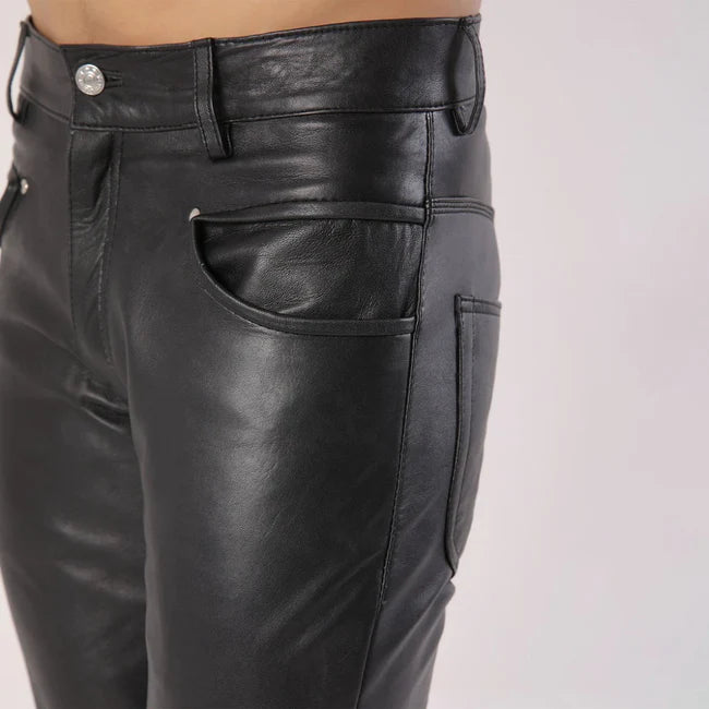 Black Sheep Leather Men's Biker Stylish Pants | All For Me Today