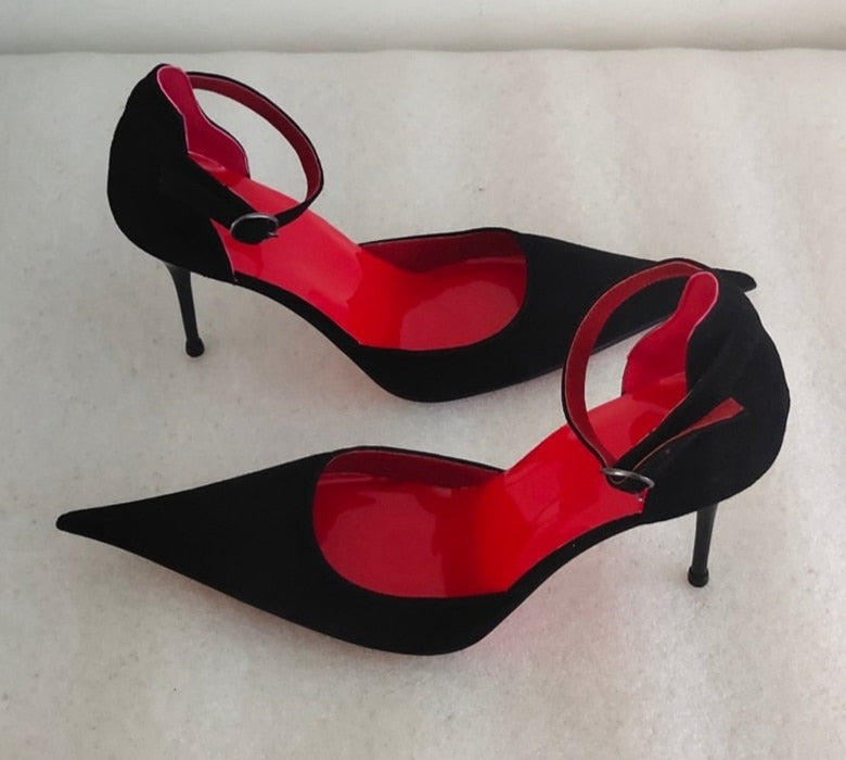 Black Suede Women's Stilettos High Heels | All For Me Today