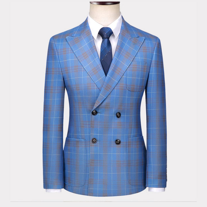 Blue Plaid Men's Luxury Tuxedo | All For Me Today