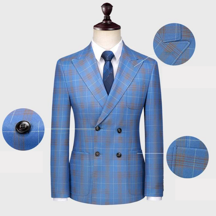 Blue Plaid Men's Luxury Tuxedo | All For Me Today