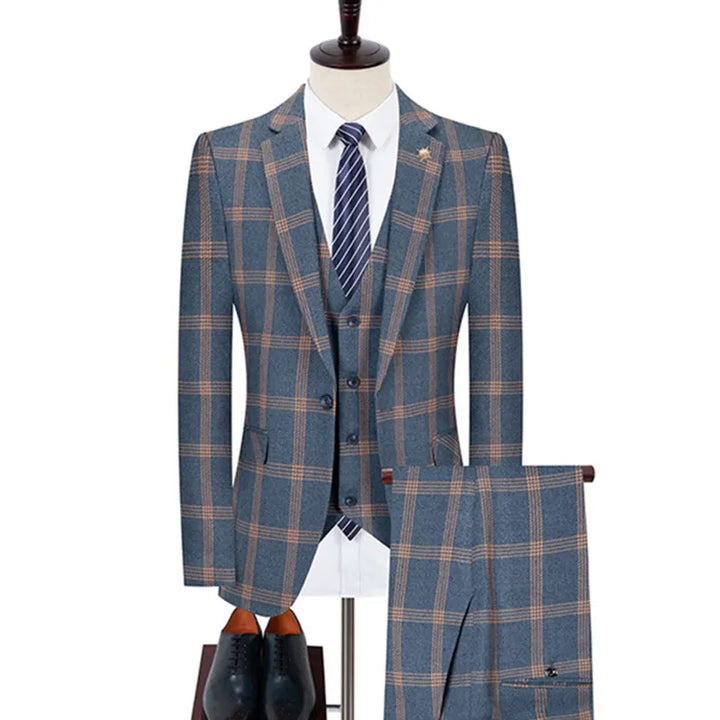 Business Trio Men's Plaid Suit | All For Me Today