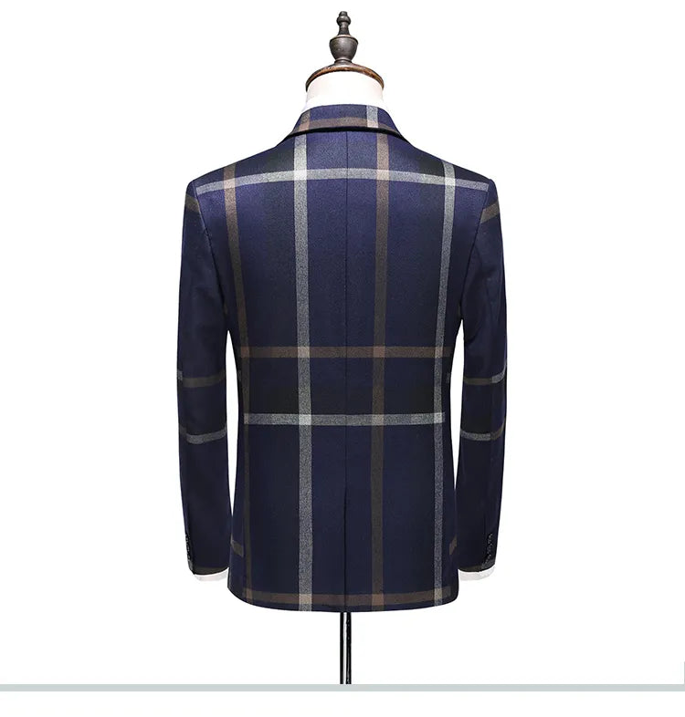 Business Trio Men's Plaid Suit | All For Me Today