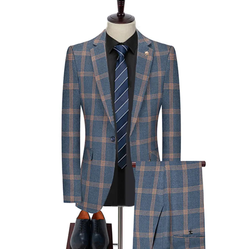 Business Trio Men's Plaid Suit | All For Me Today