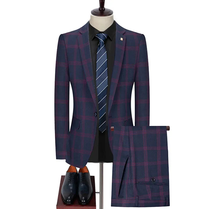 Business Trio Men's Plaid Suit | All For Me Today