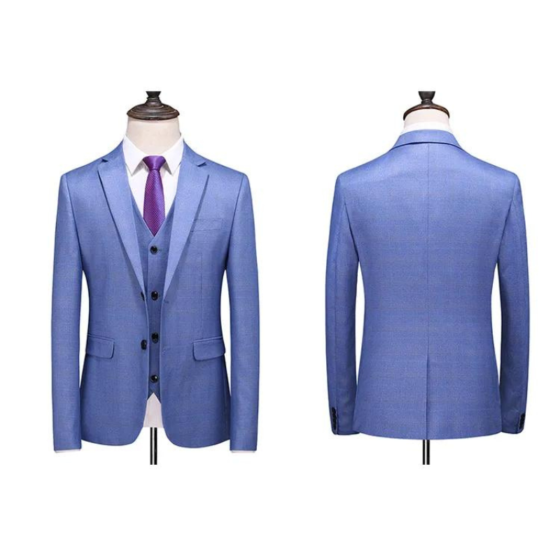 Business Trio Men's Plaid Suit | All For Me Today