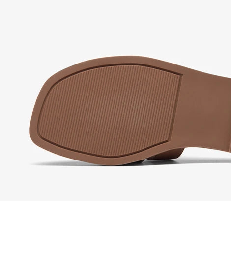 Retro Style Calfskin Leather Slippers