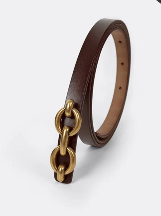 Thin Cow Split Leather Belt