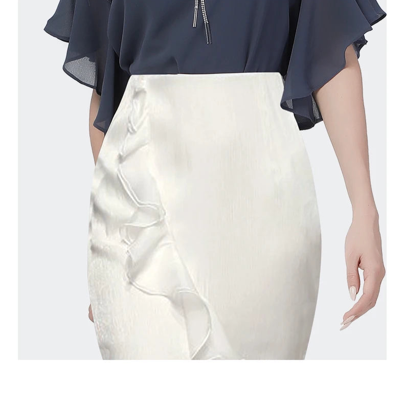 Trendy High Waist Ruffles Skirt