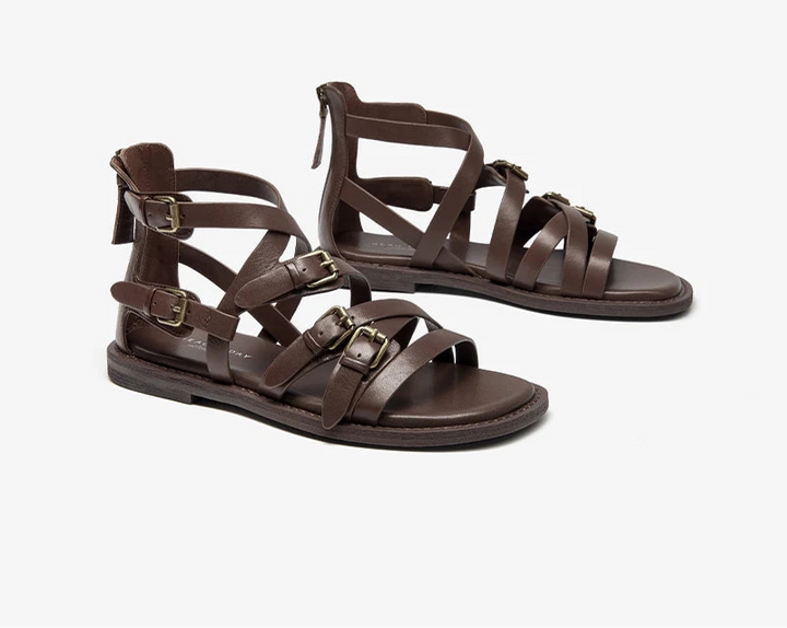 Stylish Cross-Tied Zip-Back Flats Shoes