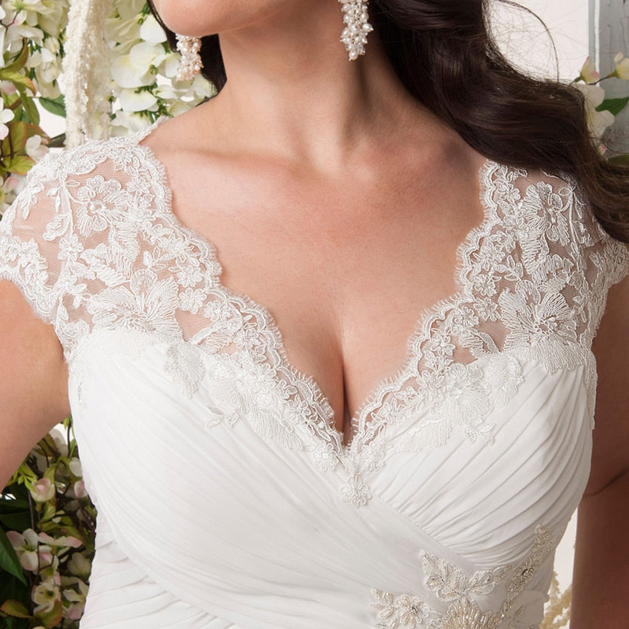 Cap Sleeve Plus Size Bridal Dress | All For Me Today