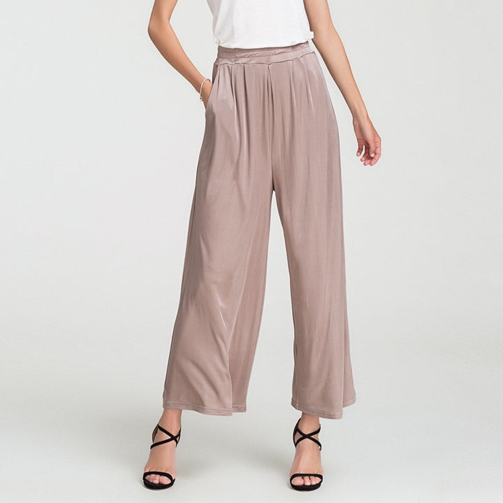 Comfortable Mulberry Silk Wide Leg Women's Pants | All For Me Today