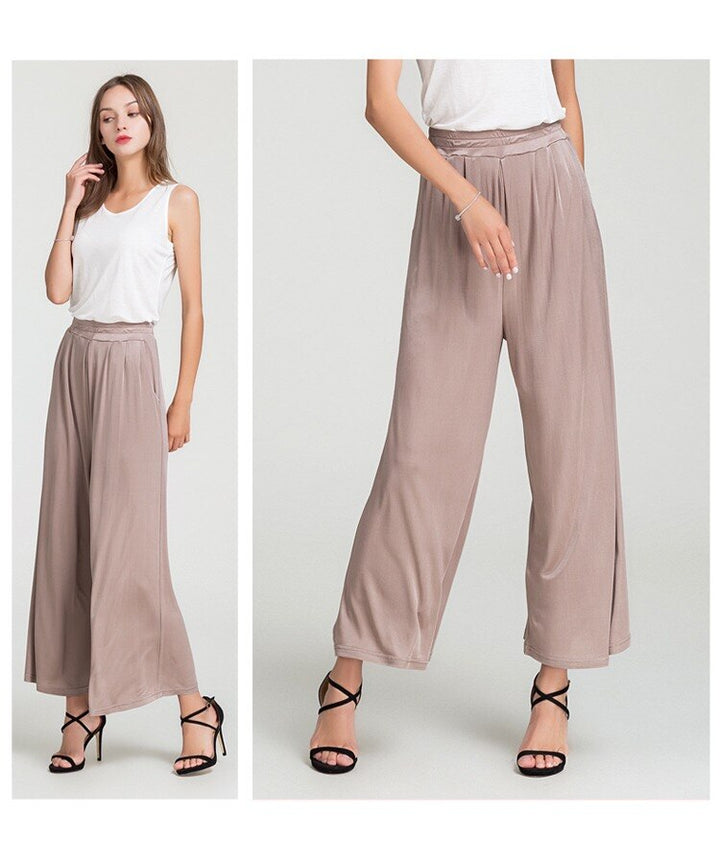 Comfortable Mulberry Silk Wide Leg Women's Pants | All For Me Today