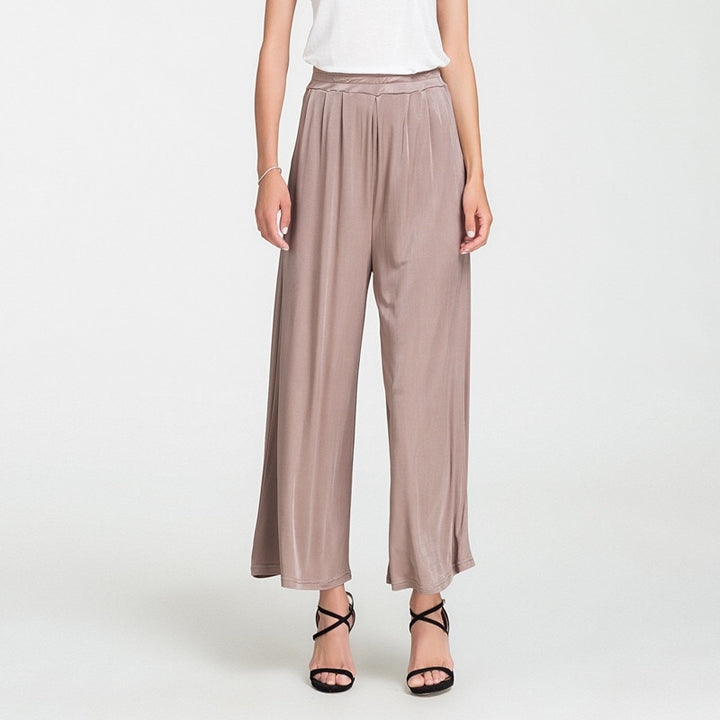 Comfortable Mulberry Silk Wide Leg Women's Pants | All For Me Today