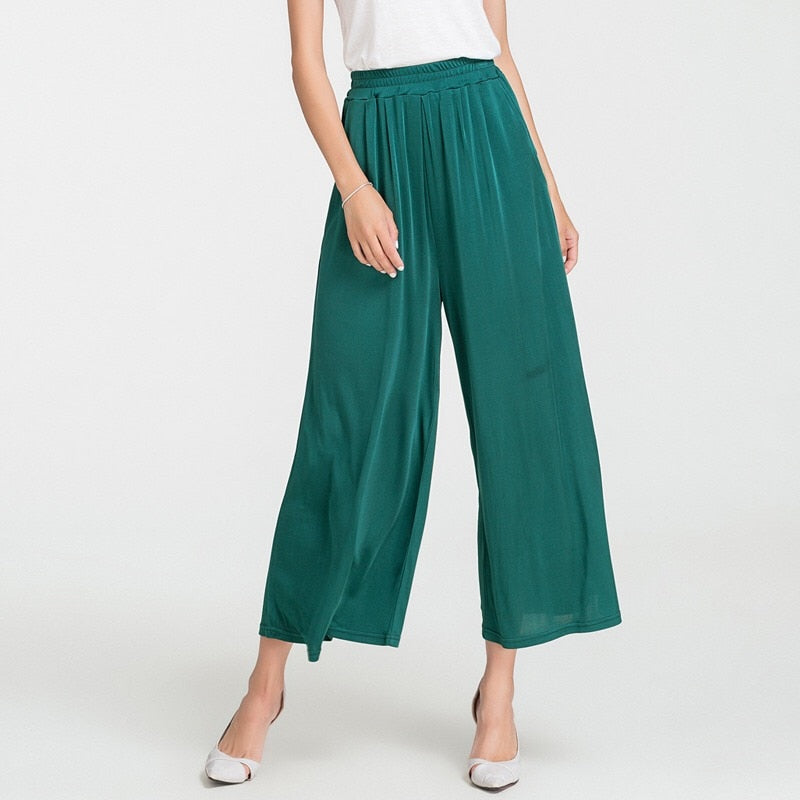 Comfortable Mulberry Silk Wide Leg Women's Pants | All For Me Today