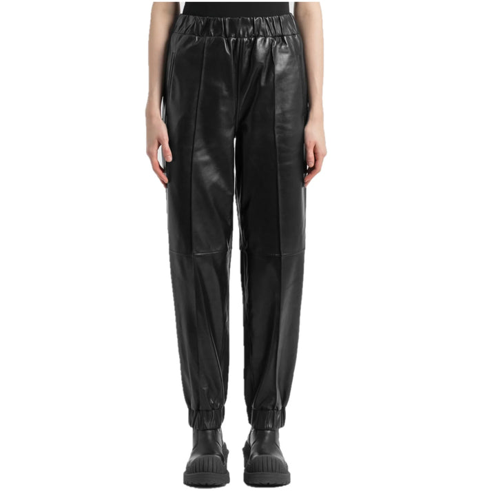 Comfortable Women's Black Leather Trouser | All For Me Today