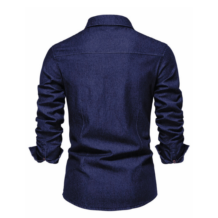 Cotton Denim Men's Long Sleeve Shirt | All For Me Today