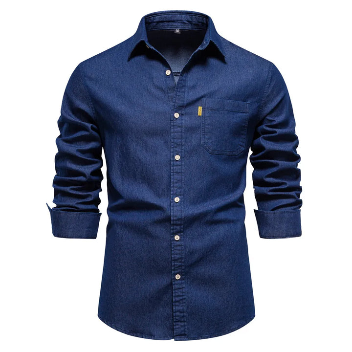 Cotton Denim Men's Long Sleeve Shirt | All For Me Today