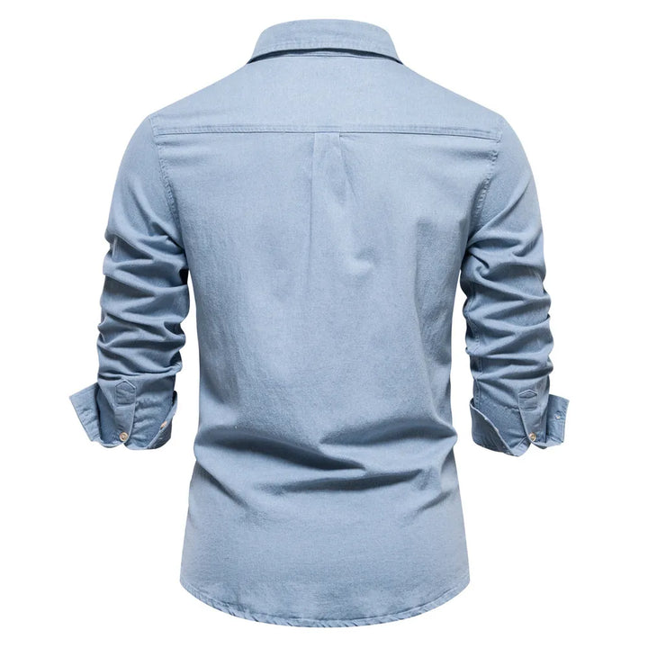 Cotton Denim Men's Long Sleeve Shirt | All For Me Today