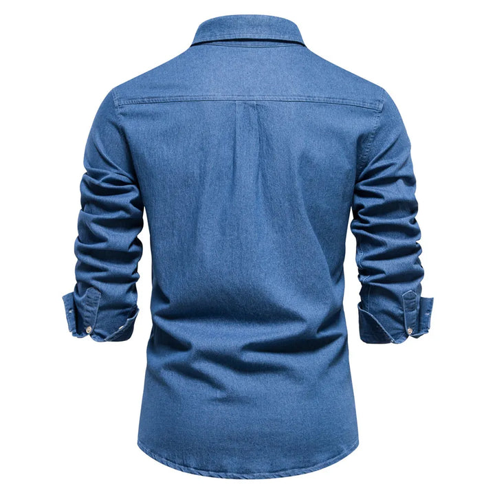 Cotton Denim Men's Long Sleeve Shirt | All For Me Today