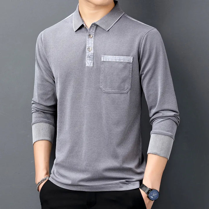 Cotton Long Sleeve Men's Polo Shirt | All For Me Today