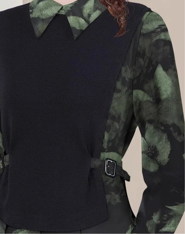 Stylish Spliced Floral Satin Shirt