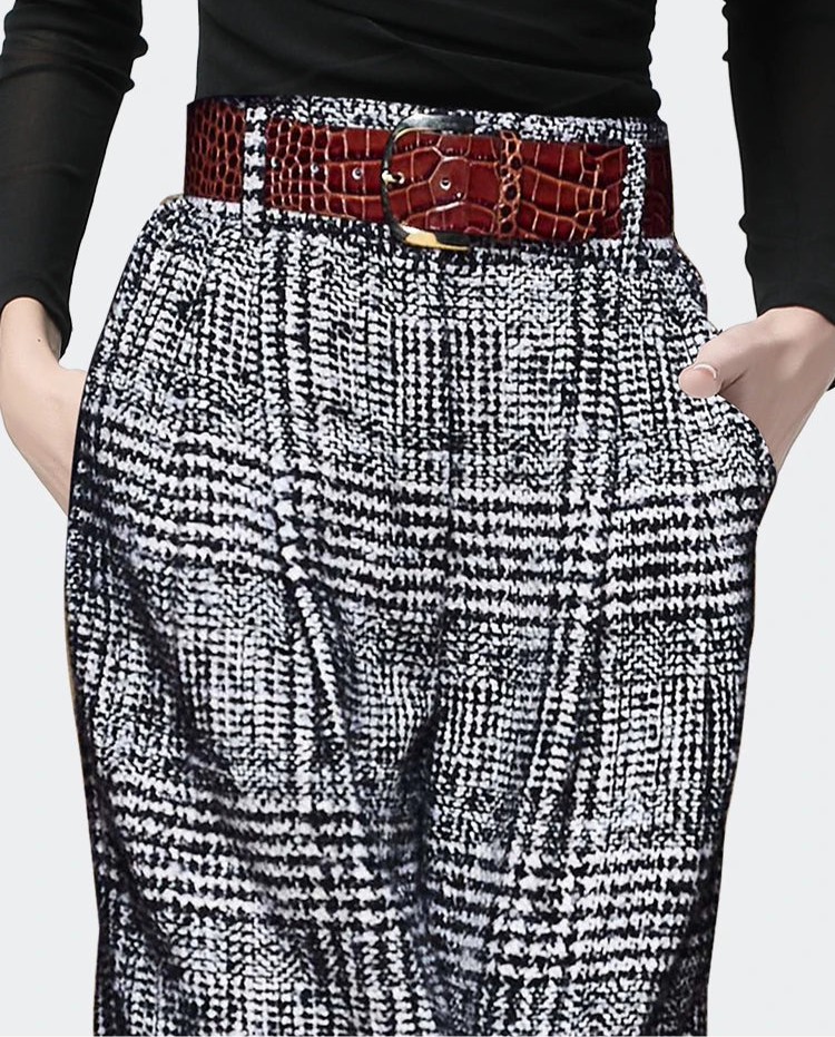 Casual Woolen Wide Leg Trousers