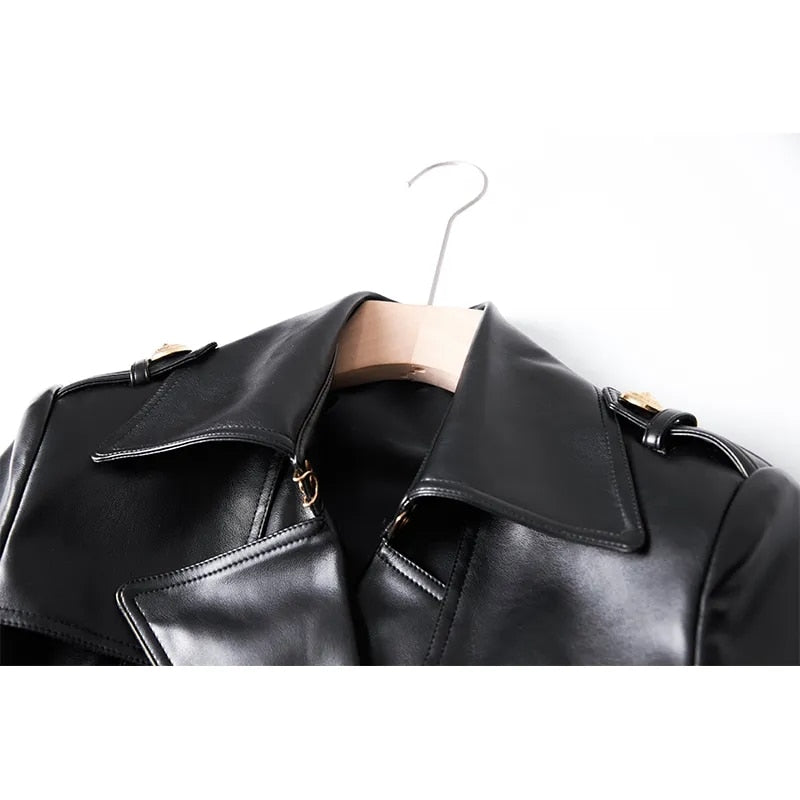 Double Breasted Black Women's Trench Coat | All For Me Today