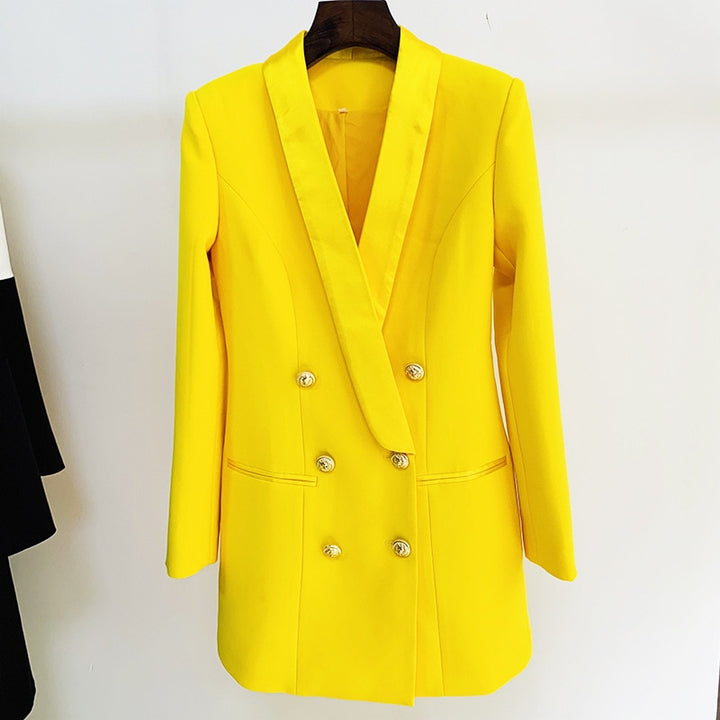 Double Breasted Gold Button Women's Blazer Suit | All For Me Today