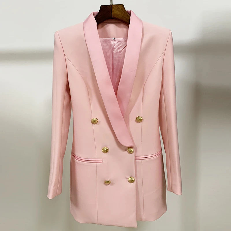 Double Breasted Gold Button Women's Blazer Suit | All For Me Today