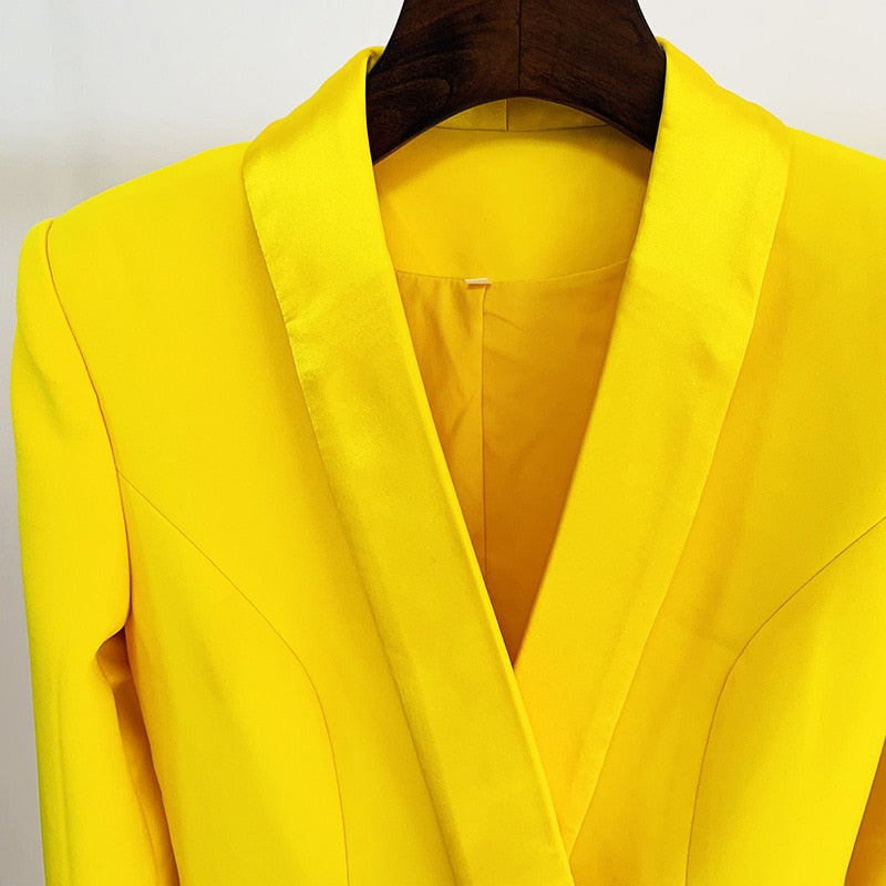 Double Breasted Gold Button Women's Blazer Suit | All For Me Today