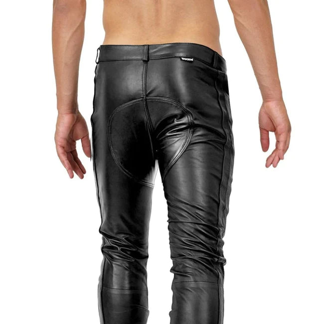 Double Button Closure Sheep Leather Men's Pants | All For Me Today