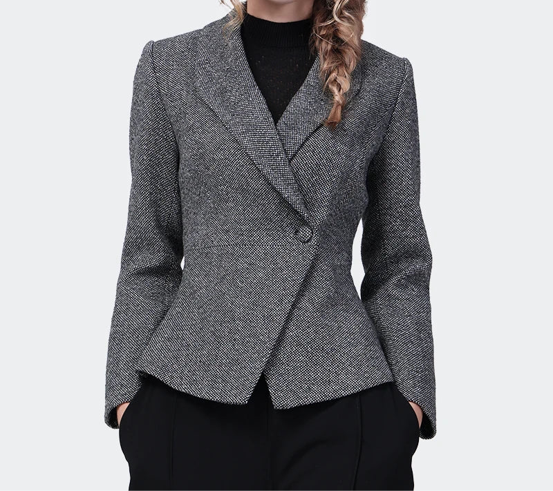 Refined Woolen Short Blazer