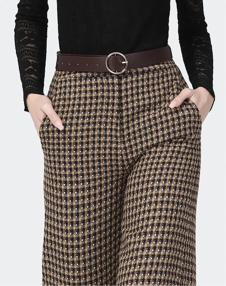Vintage High Waist Woolen Trousers