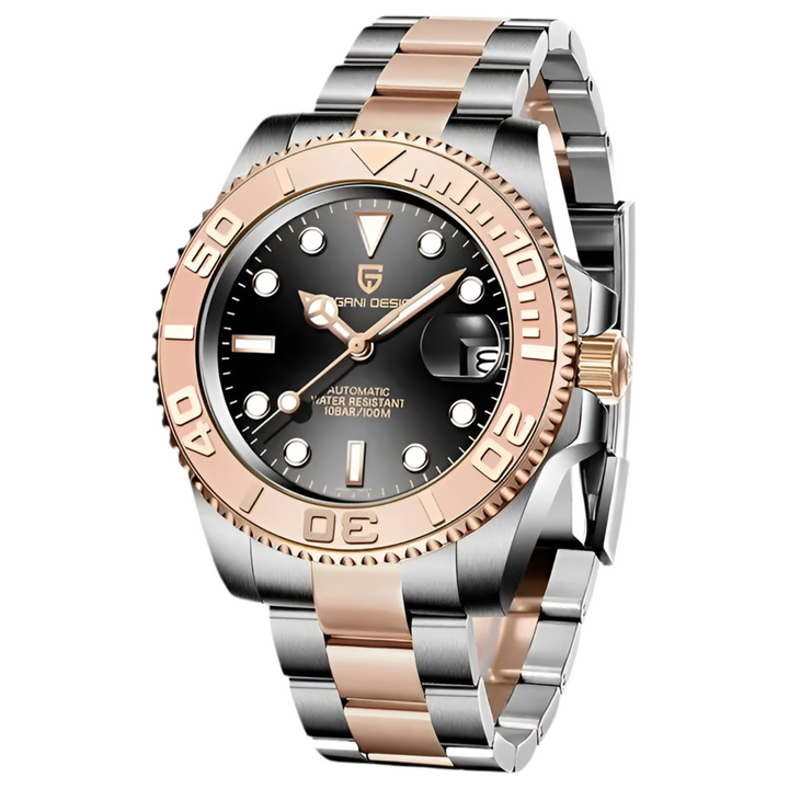 Sporty Stainless Steel Mechanical Wristwatch