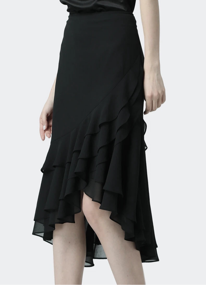 Stylish Black High Waist Tulle Skirt