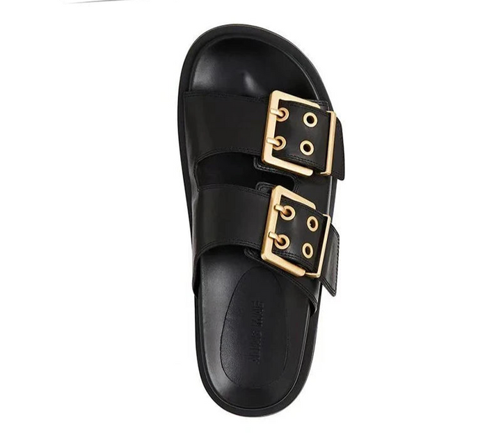 Premium Buckle Detail Women's Flat Slippers
