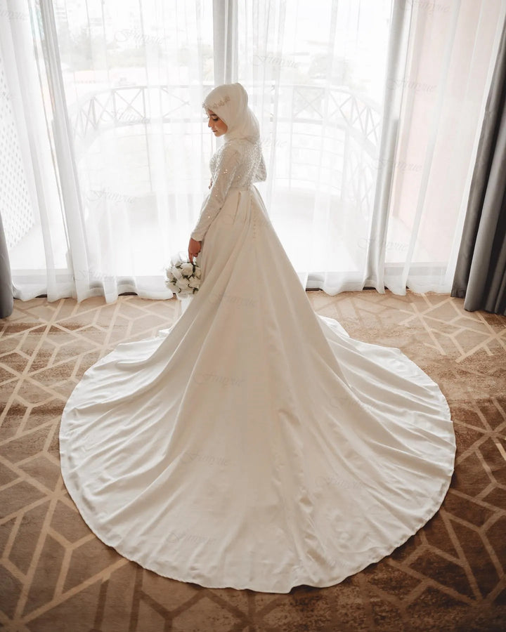 Elegant A-Line Arabic Bridal Gown | All For Me Today