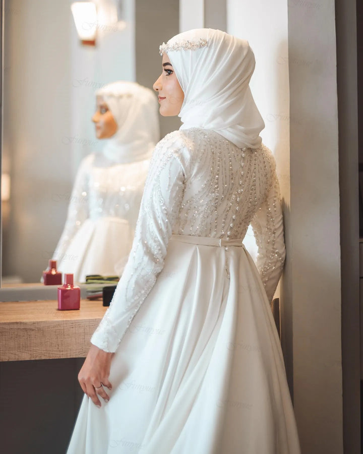 Elegant A-Line Arabic Bridal Gown | All For Me Today