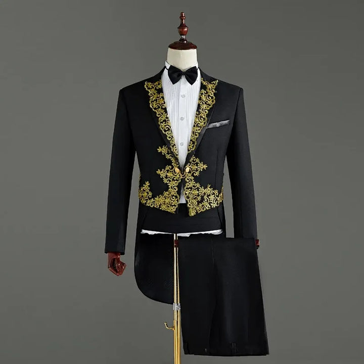 Elegant Embroidery Men's Tailcoat Suit | All For Me Today