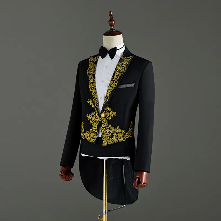 Elegant Embroidery Men's Tailcoat Suit | All For Me Today