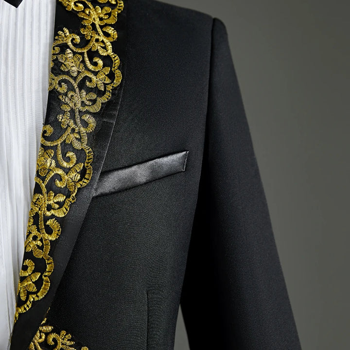 Elegant Embroidery Men's Tailcoat Suit | All For Me Today