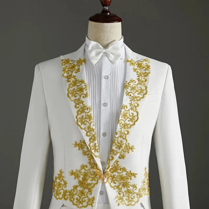 Elegant Embroidery Men's Tailcoat Suit | All For Me Today