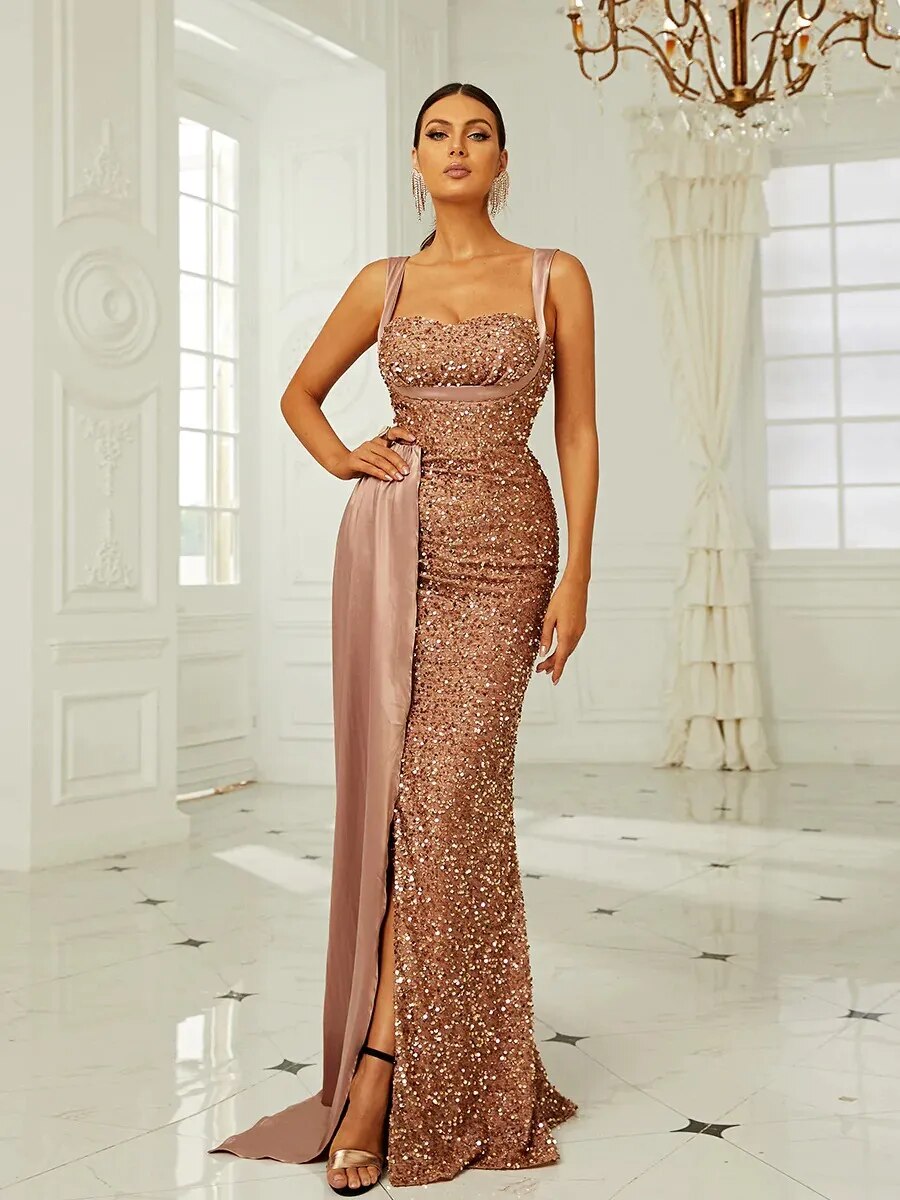 Elegant High Split Women's Evening Party Dress | All For Me Today