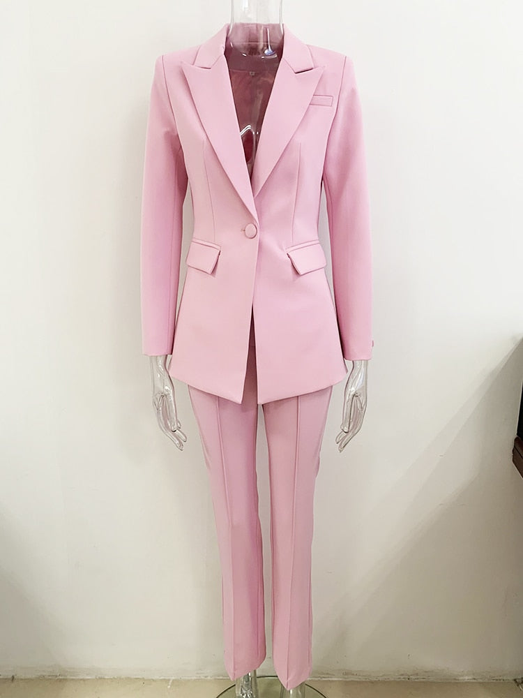 Elegant Single Button Women's Two Piece Suit | All For Me Today