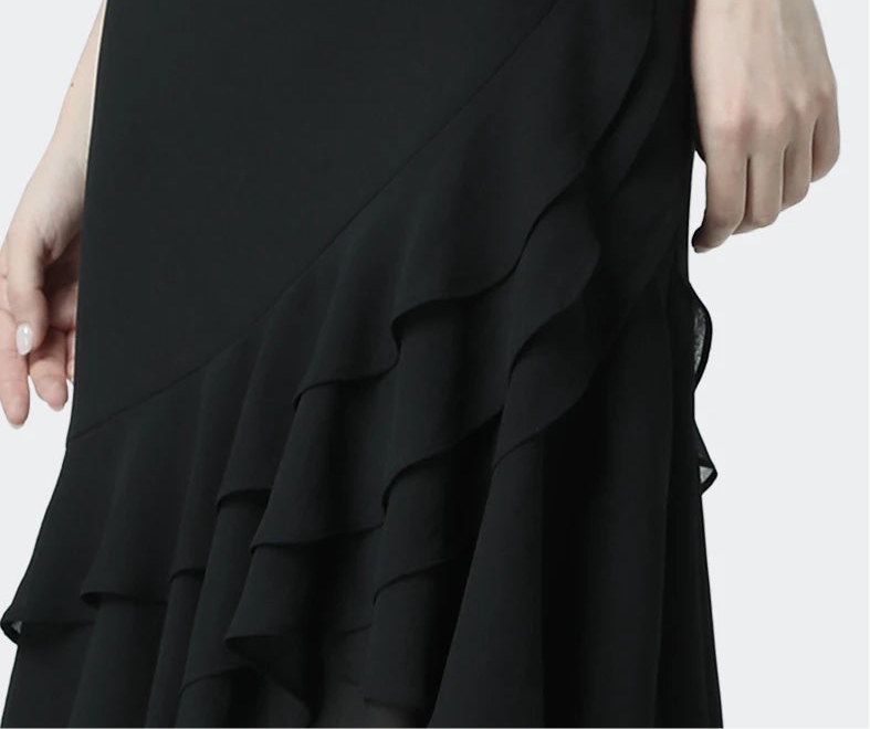Stylish Black High Waist Tulle Skirt