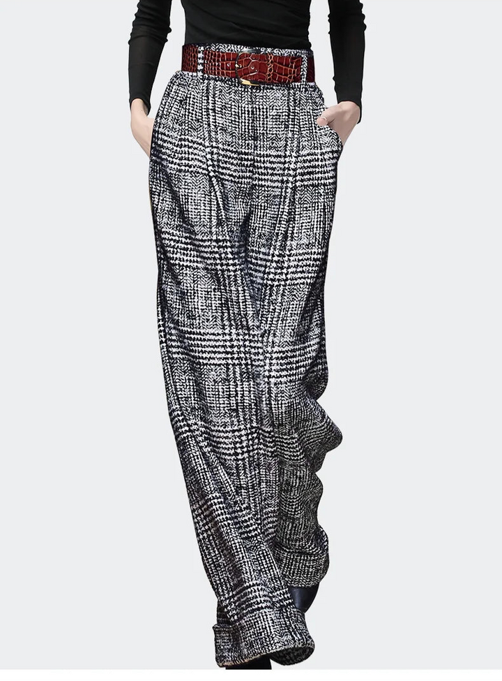 Casual Woolen Wide Leg Trousers