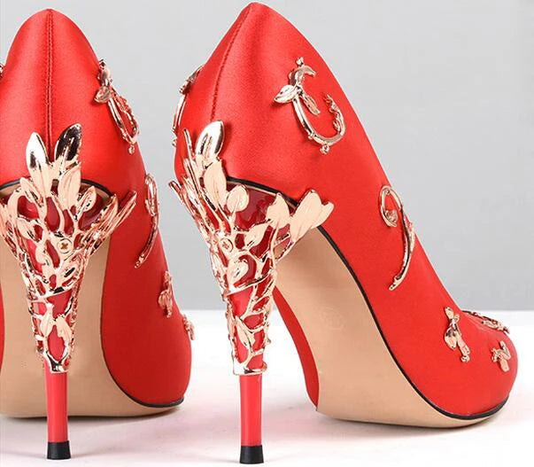 Flowers Decor Women's High Heels Pumps | All For Me Today