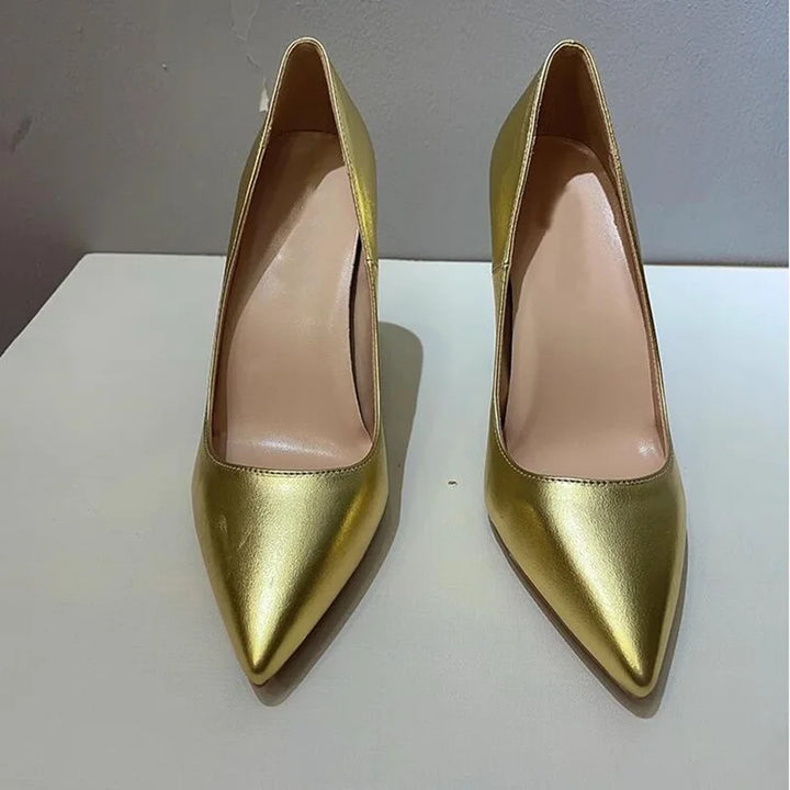 Gold Metallic Women's High Heel Pumps | All For Me Today